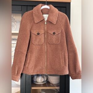 Bagatelle Collection NY True Teddy Bear Soft Cozy Cognac Fleece Coat Jacket sz S